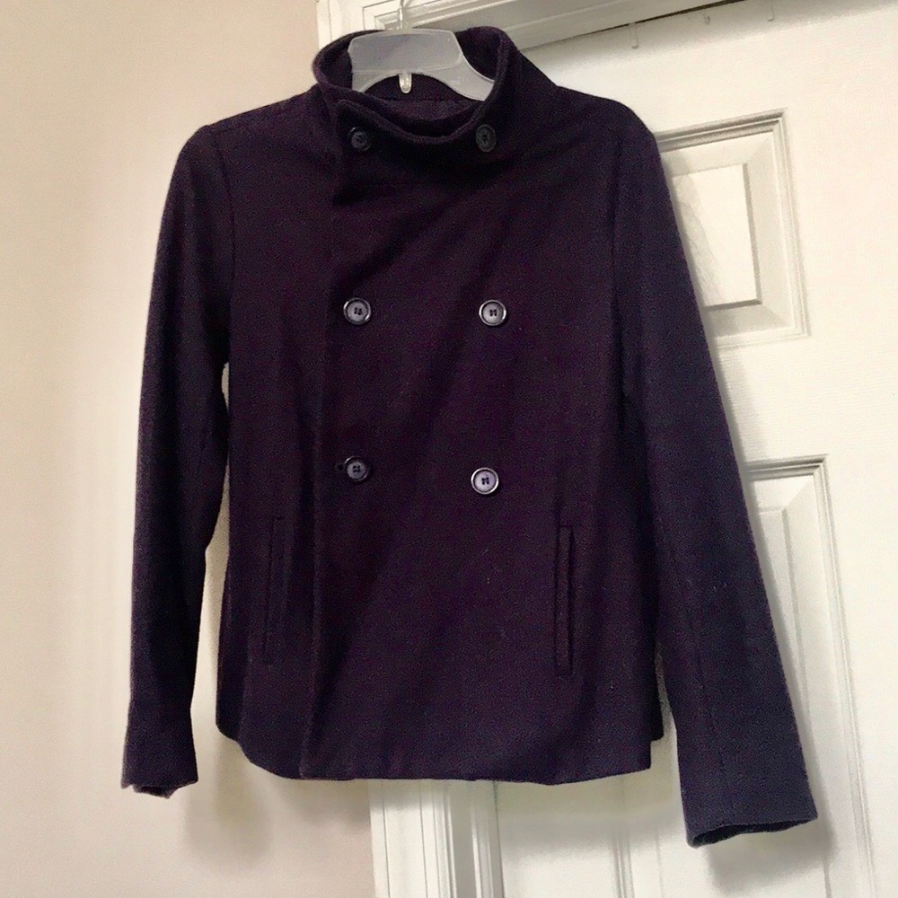 Purple Funnel Neck Coat